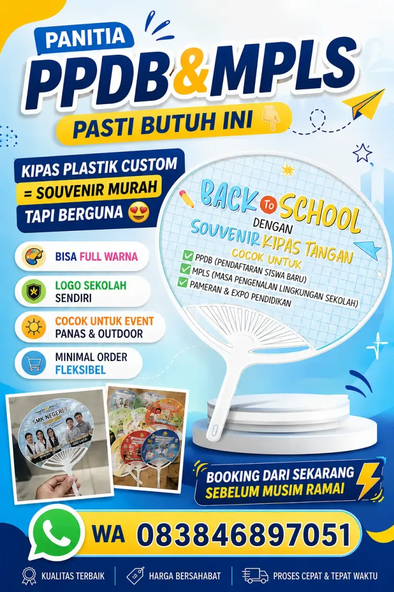 Kipas tangan custom tema ppdb untuk siswa baru
