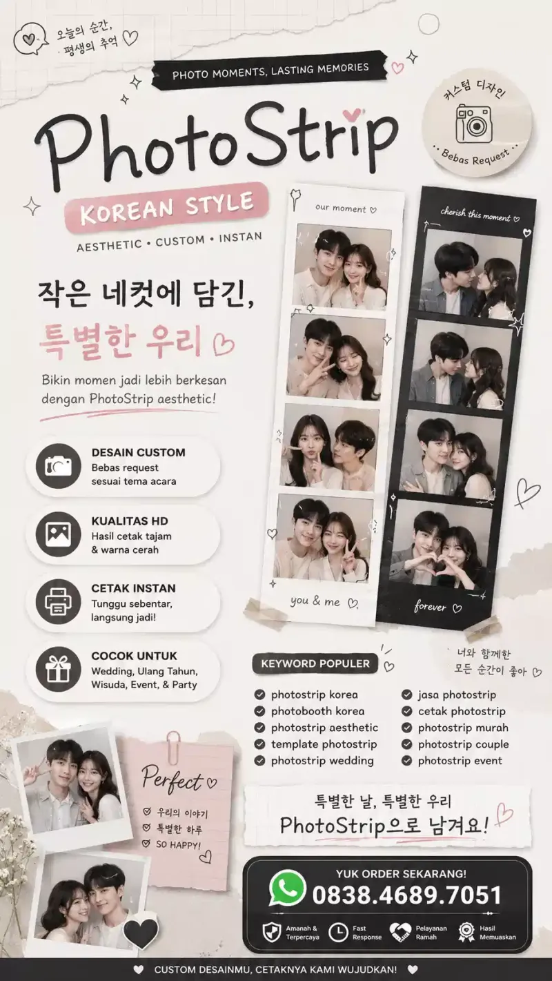 cetak foto strip tema pre wedding  