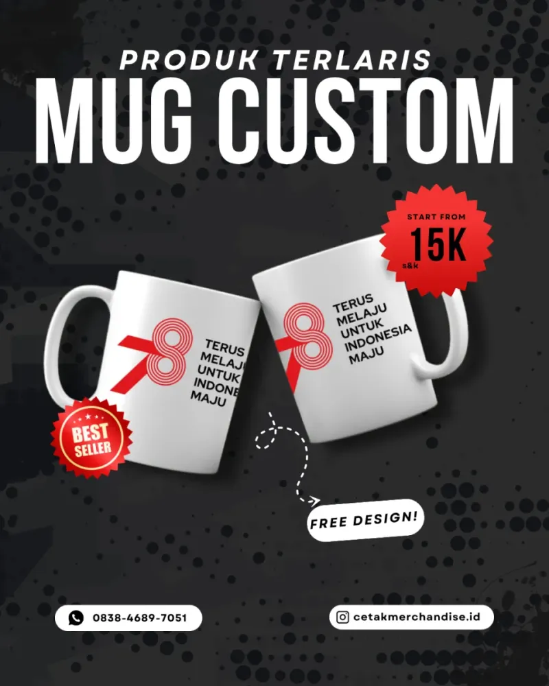 cetak mug gelas  satuan model custom